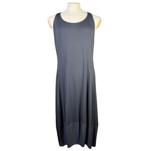 EILEEN FISHER Sleeveless Midi Dress Charcoal Gray XL